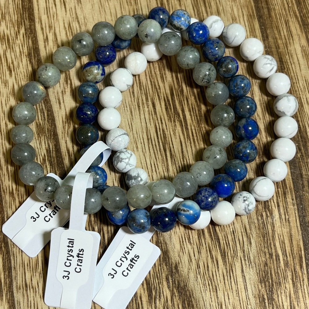3pcs. Set for Scorpio Zodiac Healing Crystal Stretch Bracelets
